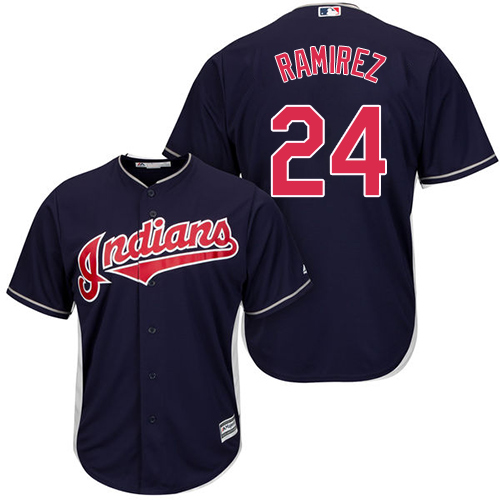 Indians #24 Manny Ramirez Navy Blue Alternate Stitched Youth MLB Jersey